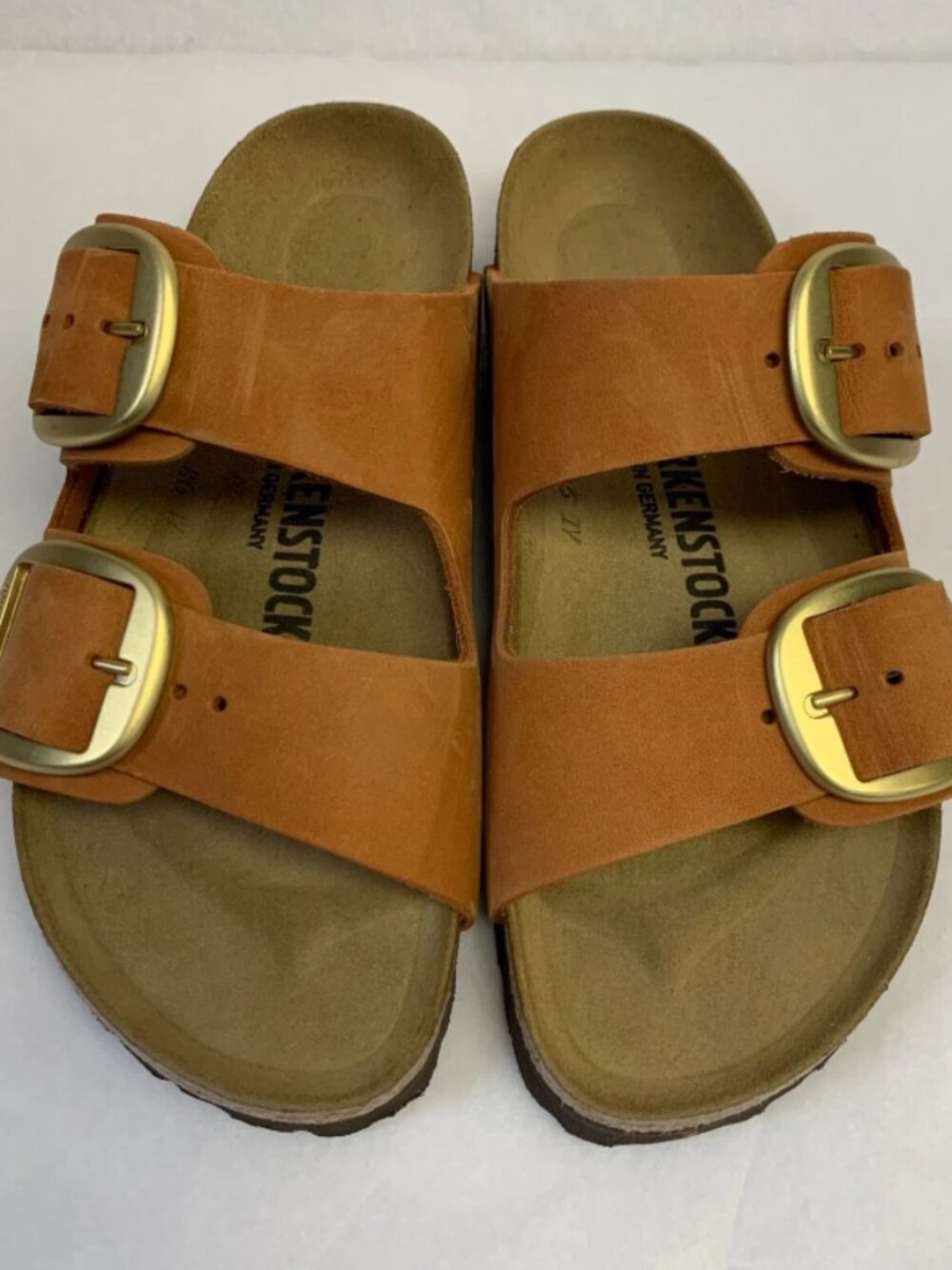 Birkenstock Arizona Big Buckle Pecan Nubuck Leather Narrow Width Sandals